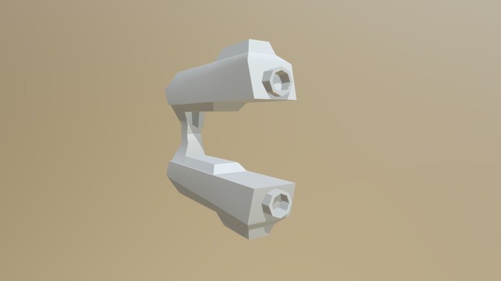 Lowpoly Double Pistol 3D Model