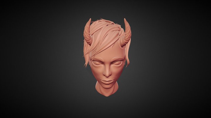 Demon Girl Head 3D Model