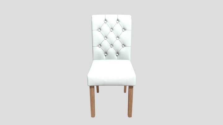 Classic Fabric Upholstered Dining Chair 3D Model