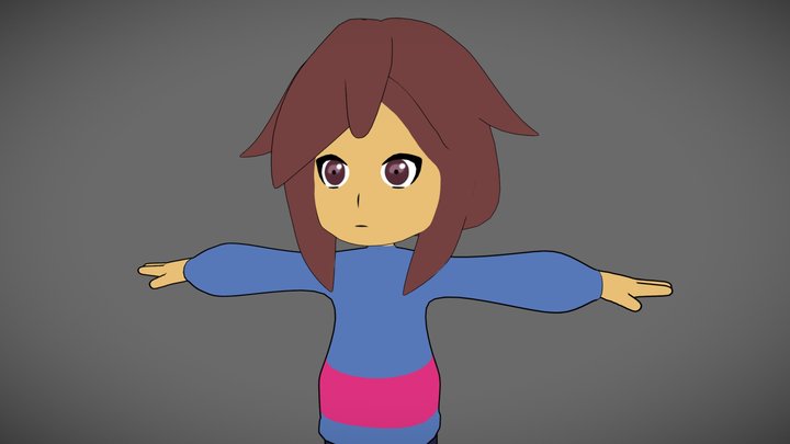 Undertale - Sans vs Frisk 3D Model by 3dhomas 3D model 3D printable