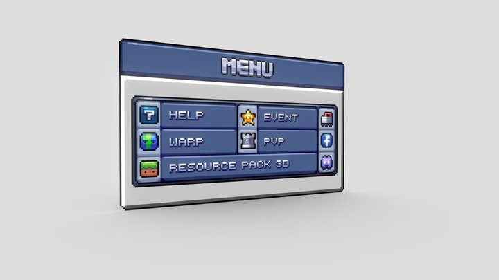 Menu Gui First Blue Pack 3D Model