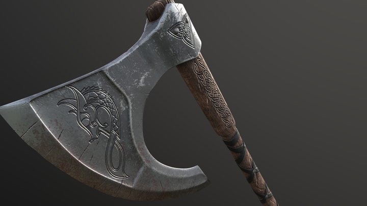 Scandinavian battle axe 3D Model