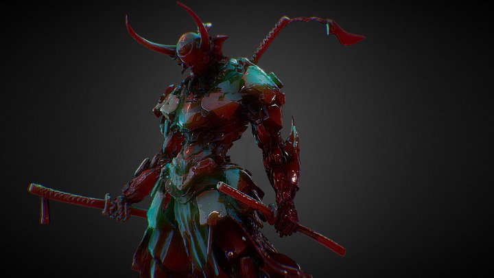 Crimson Cyber Samurai 3D Model