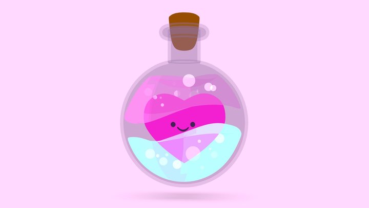 Heart in a Bottle 3D Model