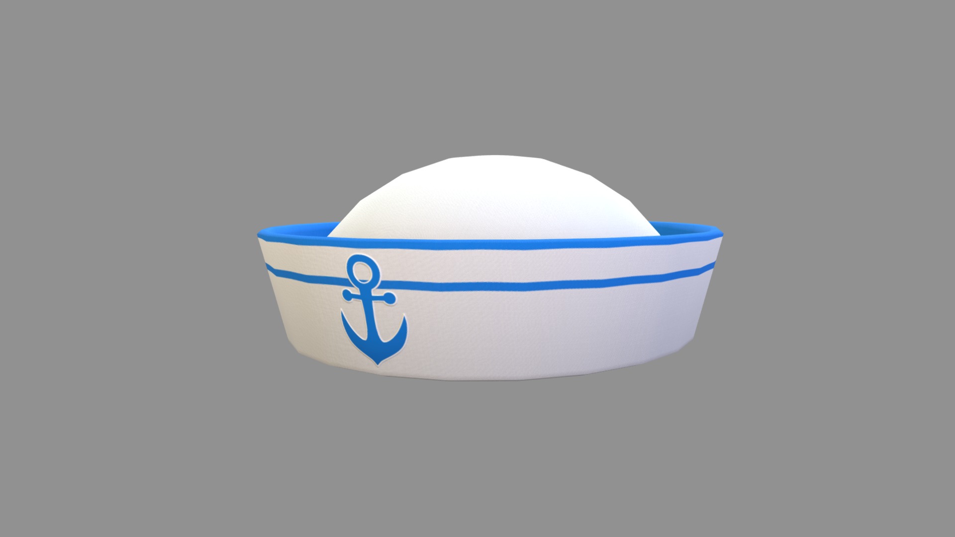 3D model Sailor Hat - This is a 3D model of the Sailor Hat. The 3D model is about a white and blue logo.