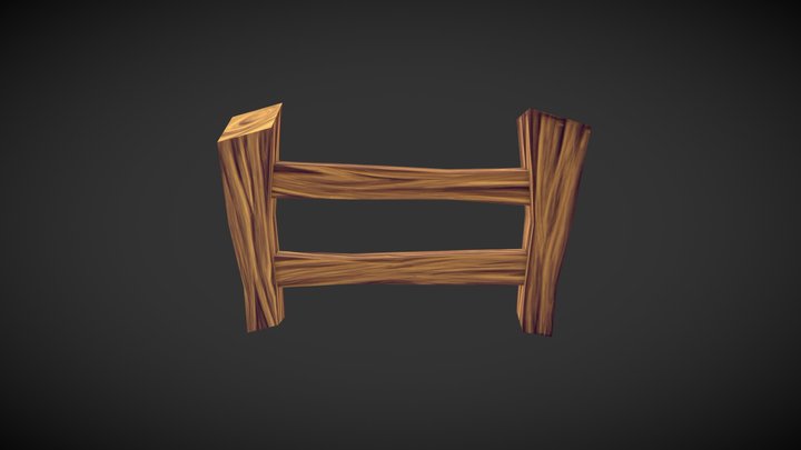 Low Poly Game Asset: Wood Fence 3D Model