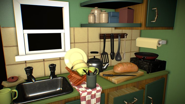 Kitchen Scene 3D Model