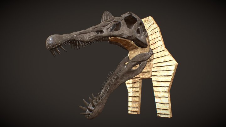 Aegyptiacus Chamber - Spinosaurus Skull Signet 3D Model