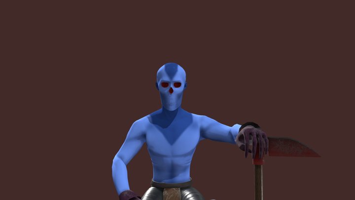 Blue Skeleton | Game Ready Asset 3D Model