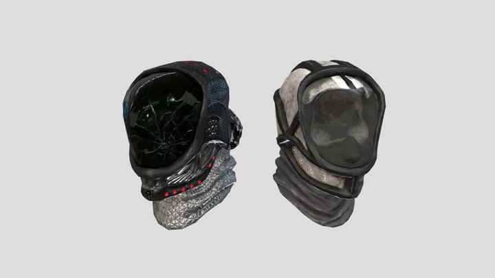 Scifi Scout & Renegade Helmets 3D Model