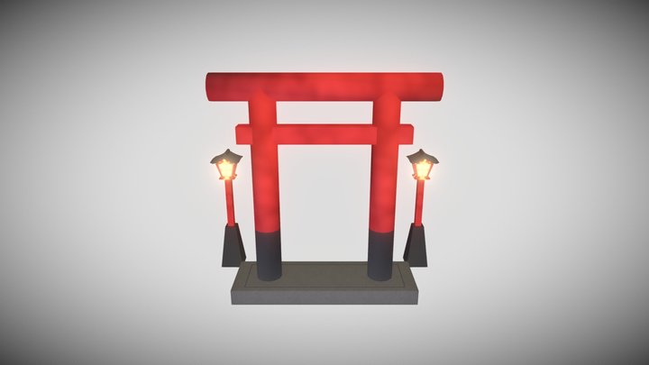 自製日式神社素材 3D Model