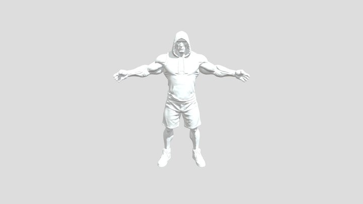 Hooded bodybuilder vv1 3D Model