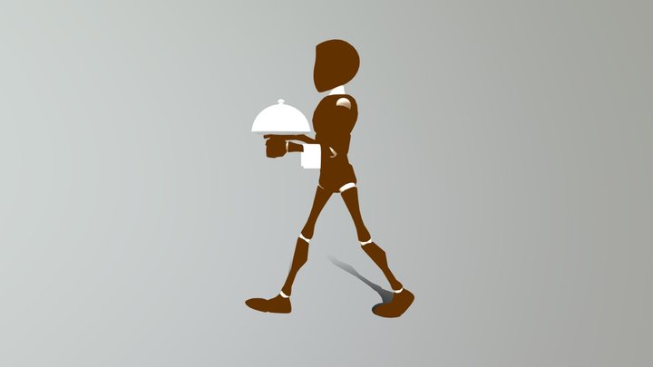 Waiter Walking 3D Model