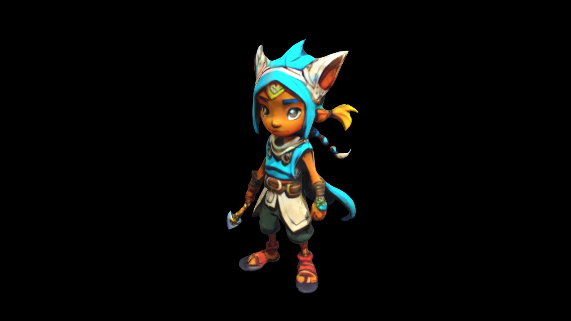 Anime-style illustration of a cartoon character - Download Free 3D ...