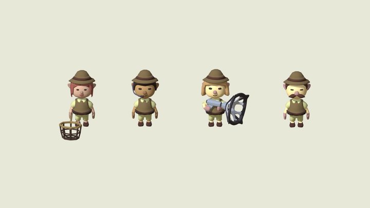 Raccoon Catchers 3D Model