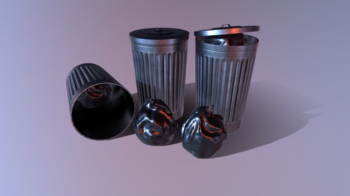 Large Plastic Garbage Bin 3D Model - 3D Models World