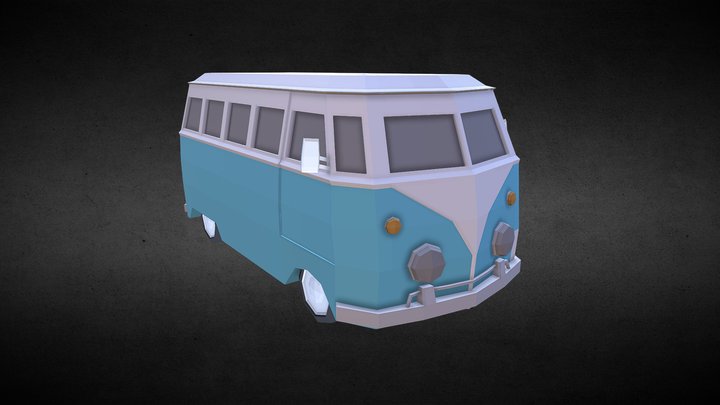 Lowpoly Van (inspired by Volkswagen Type 2) 3D Model
