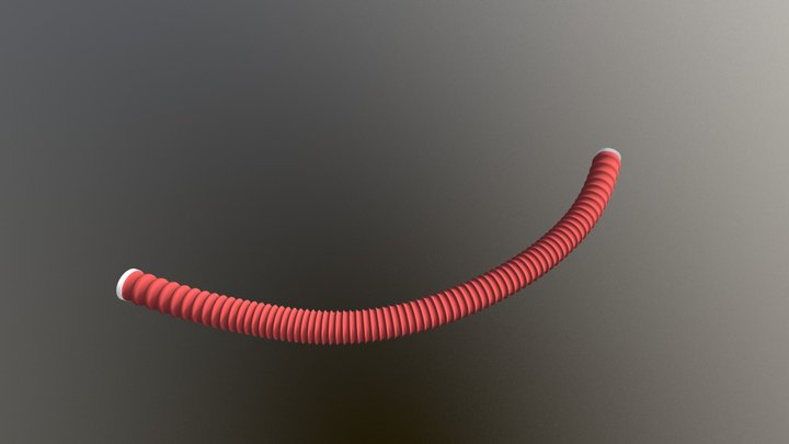High Rør Med Kanter 3D Model