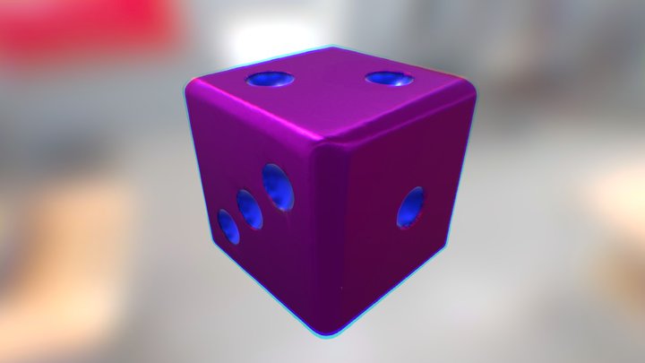 Indigo 6 Sided Die