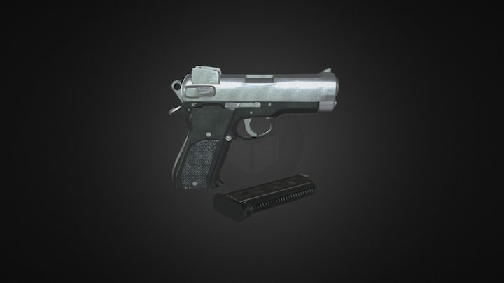 Simple Handgun 3D Model