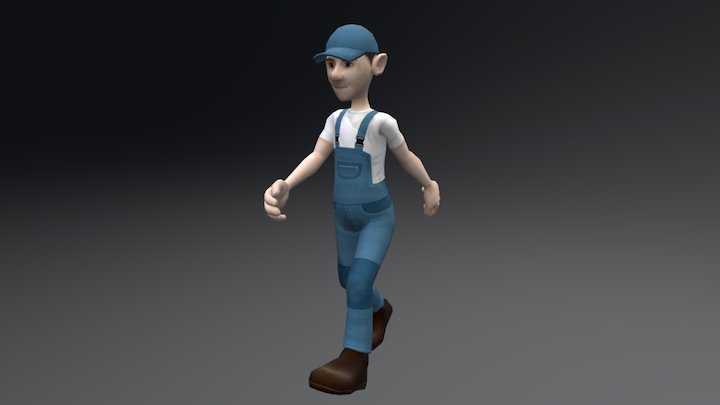 Unit Walk Cycle 3D Model