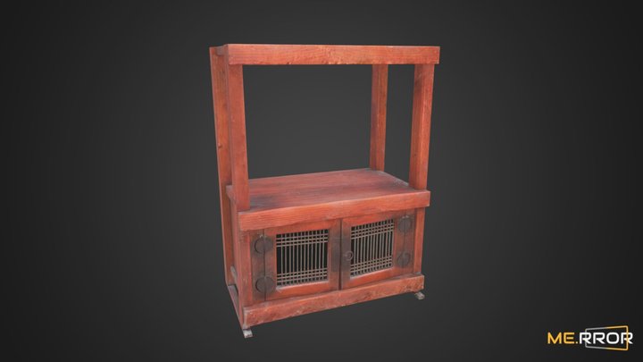 [Game-Ready] Wood Armoire 3D Model