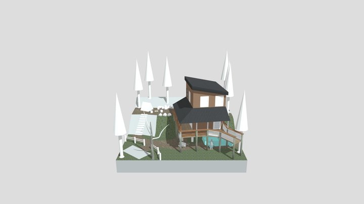 Eco House: WIP Diorama 3D Model