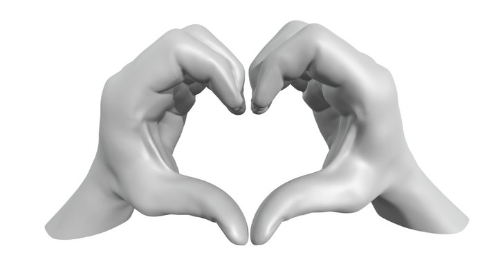 Hands in the shape of a heart 3D Model