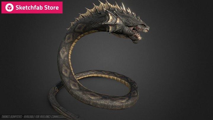 25$ - Snake Dragon 3D Model