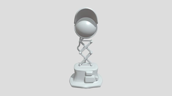 Red robot with spherical head 3D Model