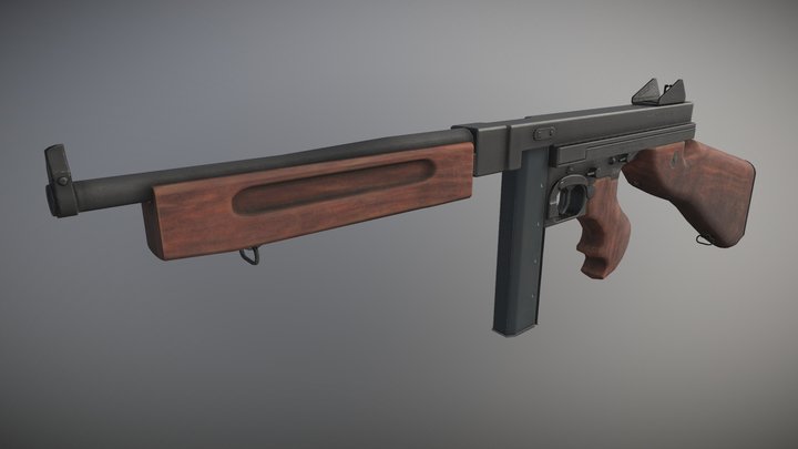Thompson M1A1 - World War 3D Model