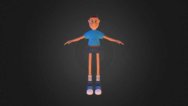 Cartoon Boy Character FBX 3D Model