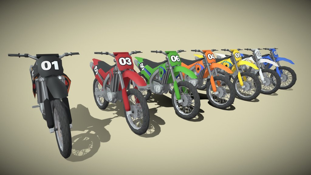 Mid poly dirt bike