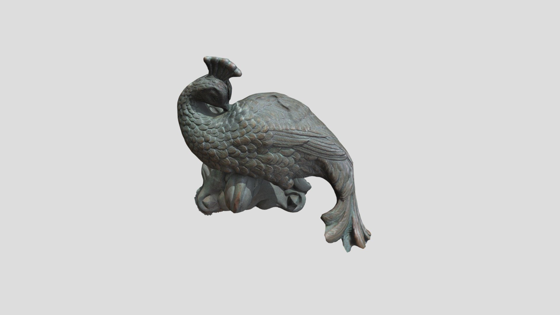 Peacock sculpture 3d sales model