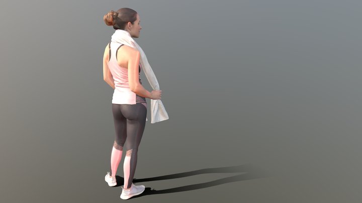 Woman standing after workout 3D Model