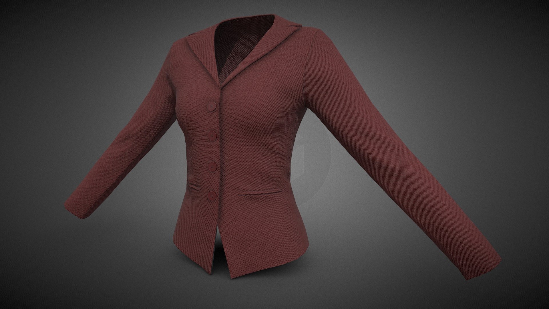 Red Woman Blazer - Buy Royalty Free 3D model by CG StudioX (@CG_StudioX ...
