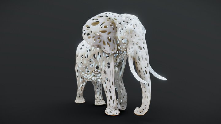 Elephant Sculpture 3D Model