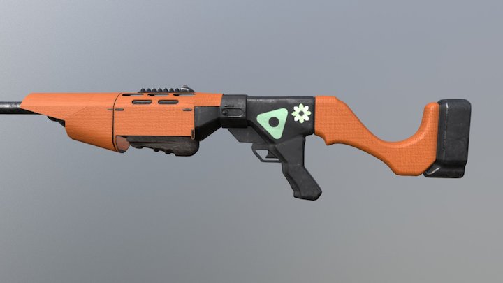 Sniper wip with Single Material 3D Model