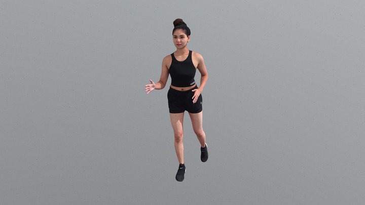 Indian Girl Running 3D Model