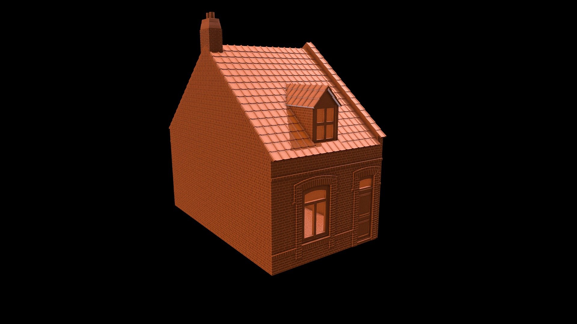 BM3 - WIP Two story brick house 28mm wargames