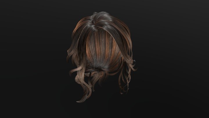 Set of Hair 3d model. Free download.