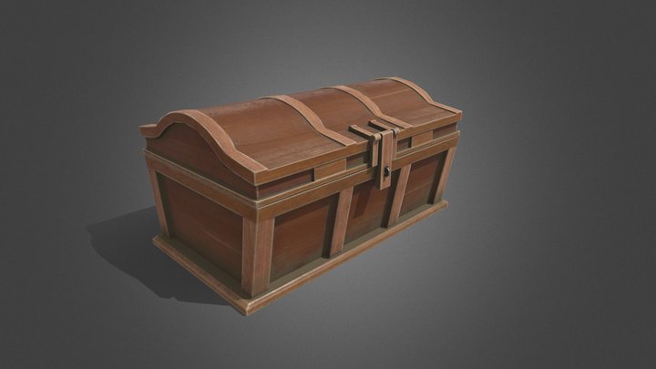 Old Wooden Box 3D Model
