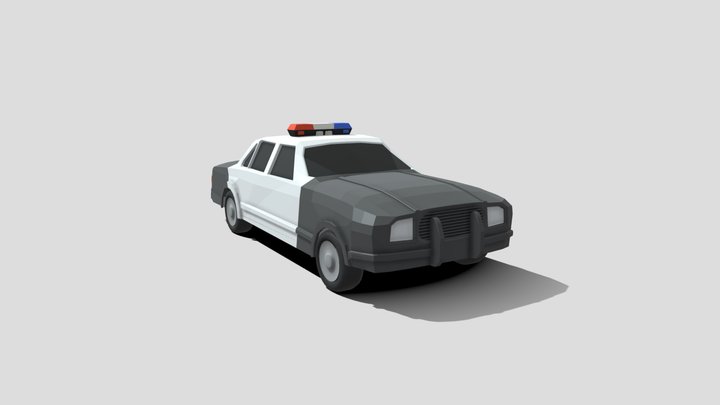 Low-poly American Police Car 3D Model