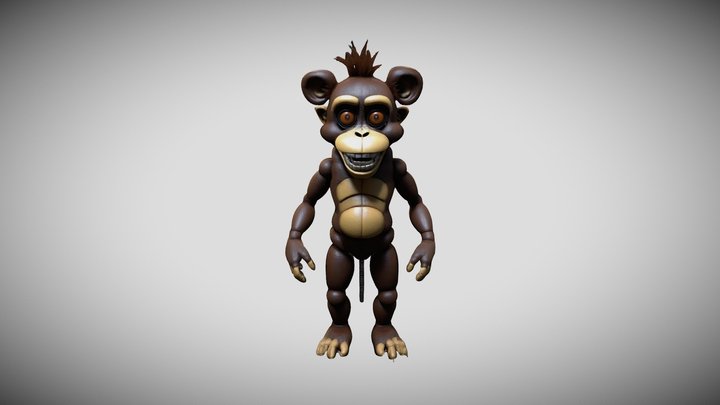 fnaf style humanoid abandoned monkey
 mascot 3D Model