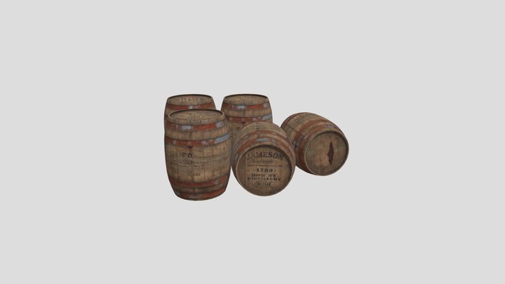 Whiskey_barrel_Jamason 3D Model