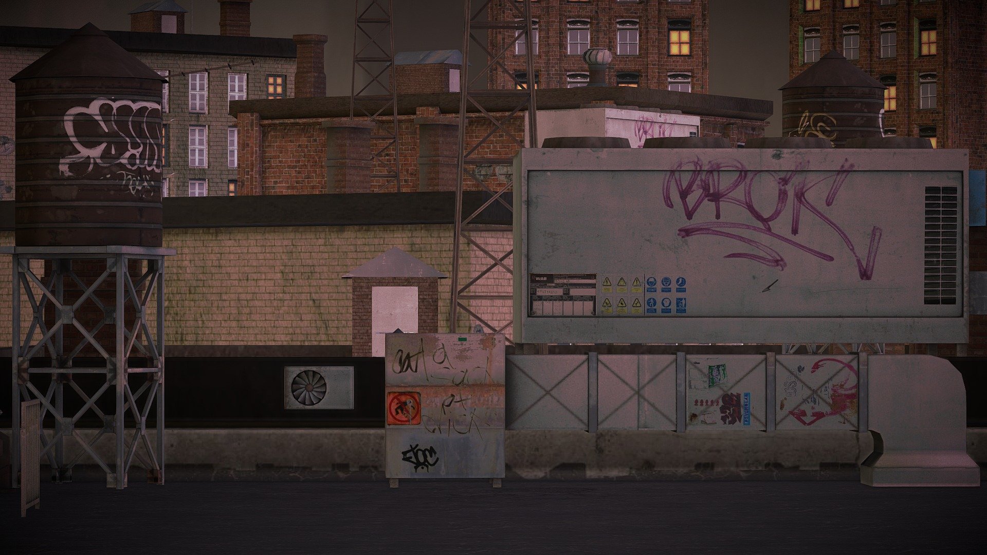 USA Rooftop Environment Design for Game Assets - Buy Royalty Free 3D ...