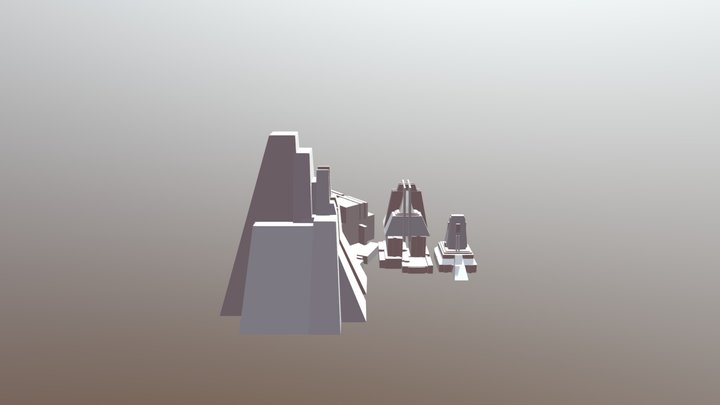 Futuristic Temple Ruins 3D Model