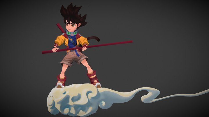 Songoku Dragonballs 3D Model