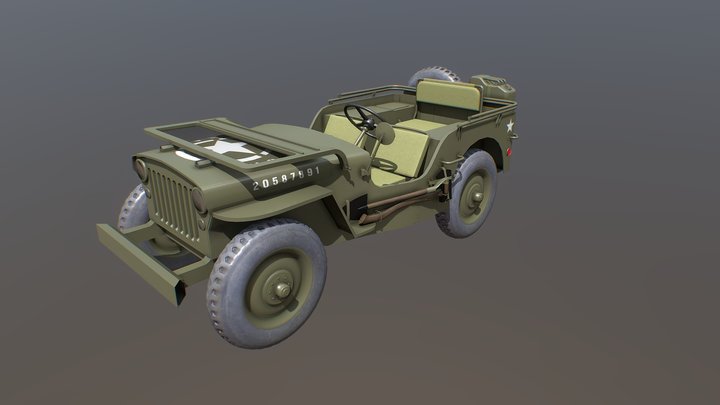 U.S. WWII 1944 Ford GPW Jeep 3D Model