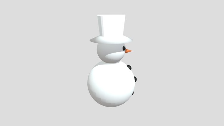 Snow Man Scene 3D Model